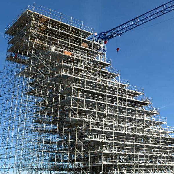 Cuplock scaffolding is used for air force academy construction.