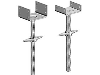 Two U-head jacks for cuplock scaffolding are displayed.