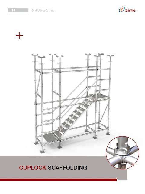 A well-assembled cuplock scaffolding system is displayed.