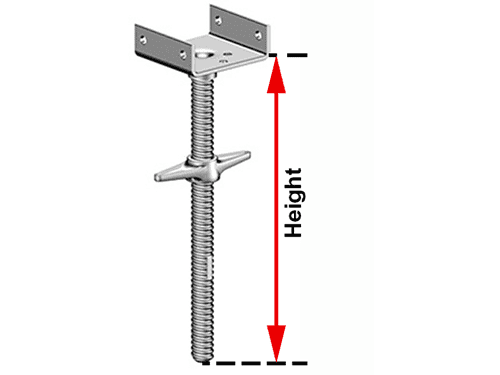 The picture shows the height of the U-head jack.