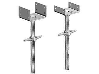 Two U-head jacks for quicklock scaffolding are displayed.