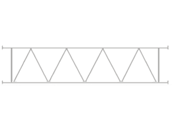 A galvanized lattice girder is displayed.