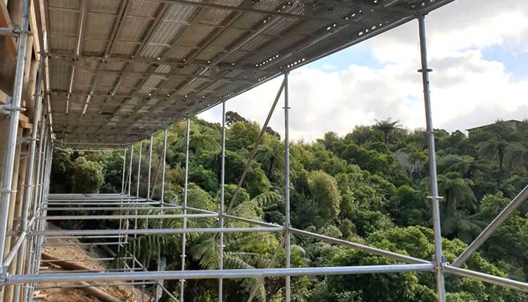 Ringlock scaffolding system is used for scenic building constructions.