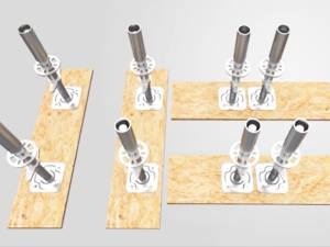 The jack base is sleeved into the base collar.