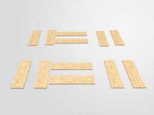 Base plates are placed at proper intervals in two rows.