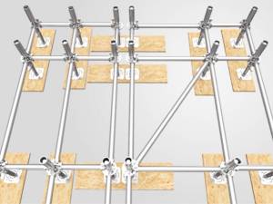 Horizontal diagonal brace is used to connect two base collar ring plates in a horizontal diagonal line.