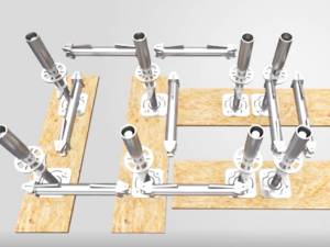 A ledger is used to connect two adjacent base collars.