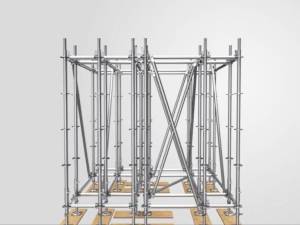 Vertical diagonal brace is used to connect two adjacent standards.